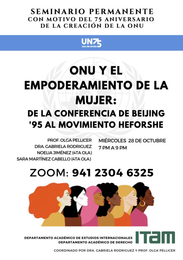 Póster ONU y el empoderamiento de la Mujer: De la conferencia de Beijing '95 al movimiento HeforShe